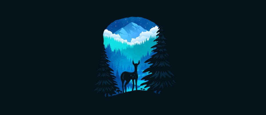 forest with deer logo