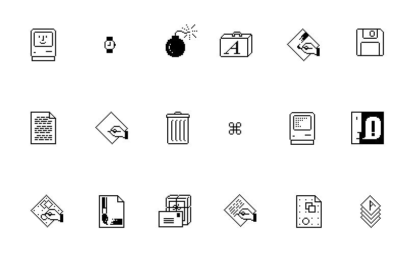 Apple icons designed by Susan Kare