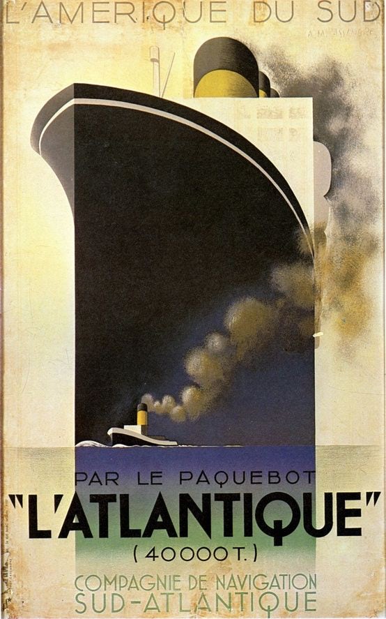 Poster of a luxury ocean liner by A.M. Cassandre