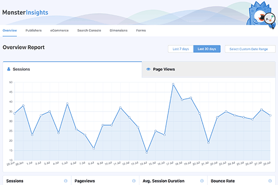 MonsterInsights reports