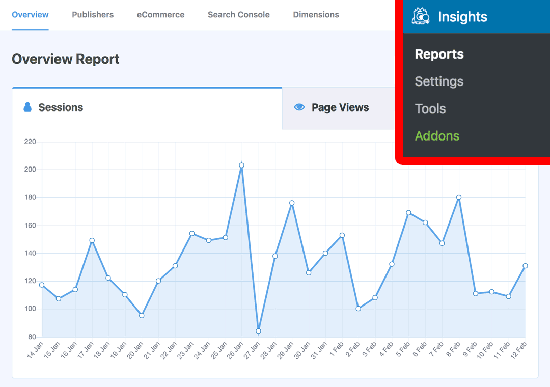 Website stats reports in MonsterInsights