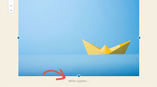 Write caption for an image in WordPress
