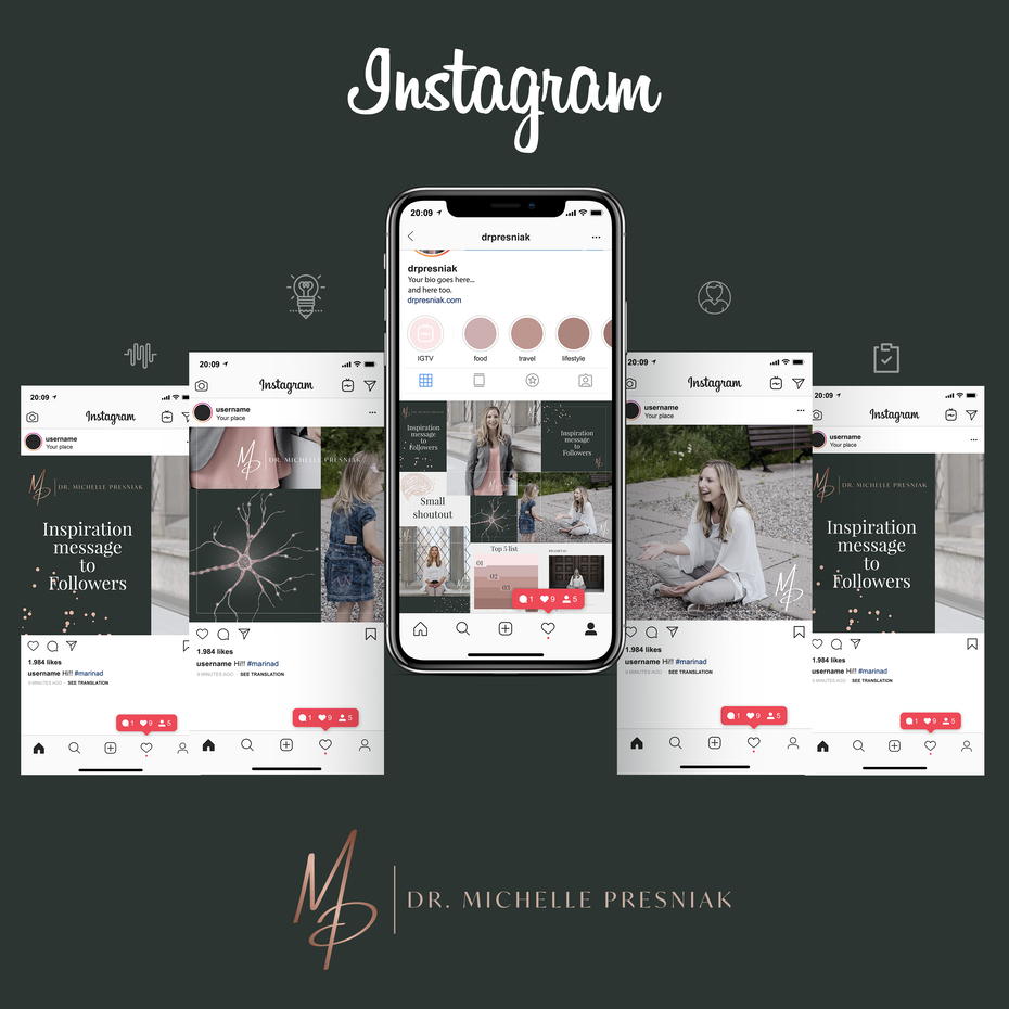 An Instagram content and profile page design