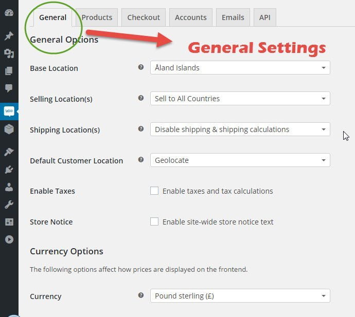WooCommerce Settings General Store Setup Hosting Customer Billing Location