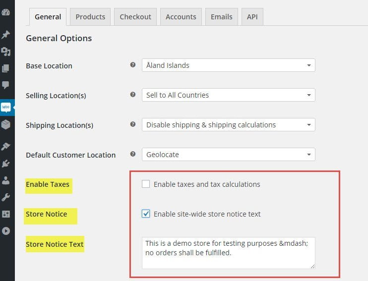 WooCommerce Settings General Store Setup Hosting Customer Billing Location