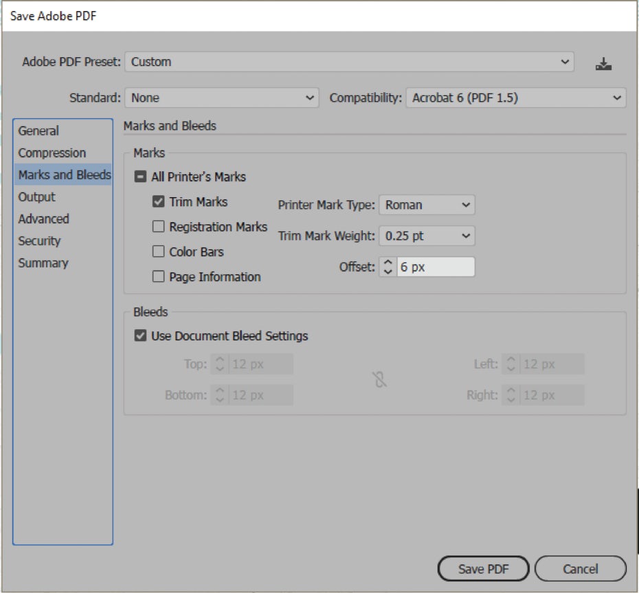 Bleed setting Illustrator