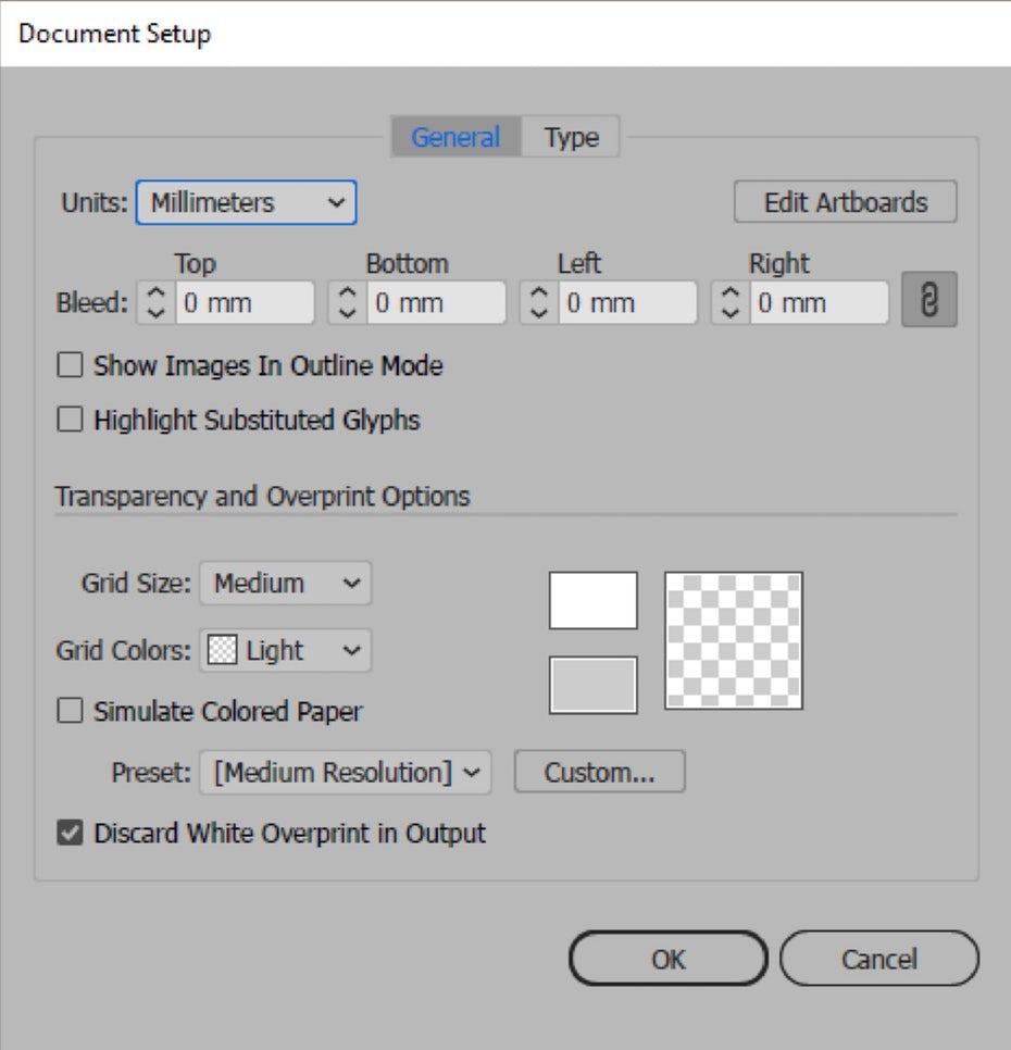Illustrator document setup