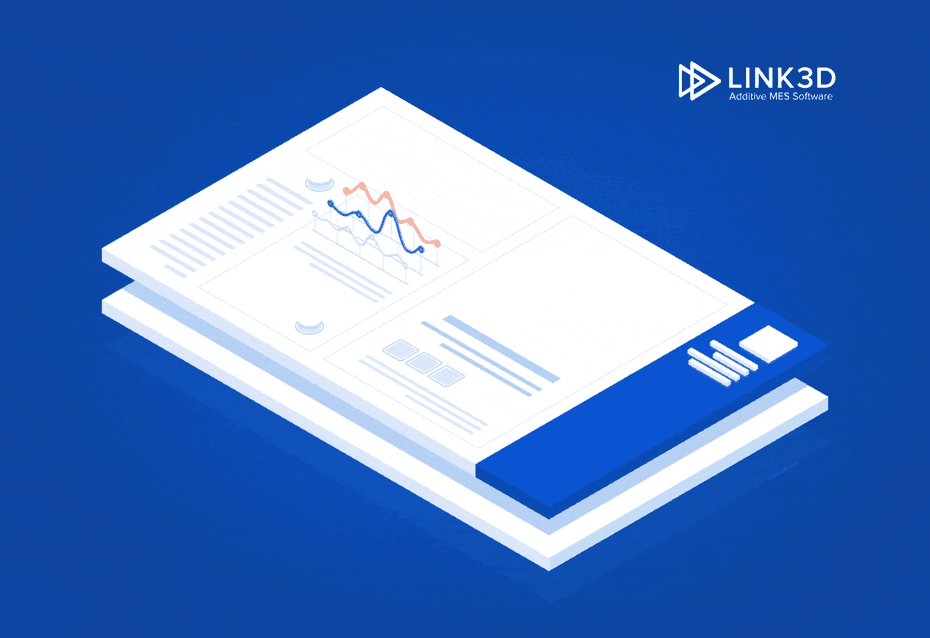 Flat design animated gif of a tablet with charts and graphs