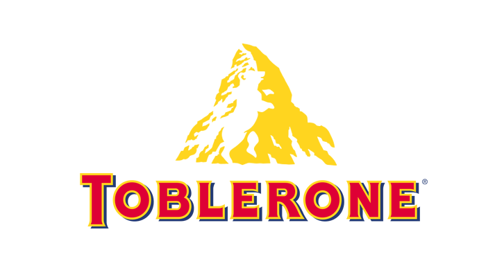 Toblerone logo showing the wordmark and mountain with the bear in its negative space