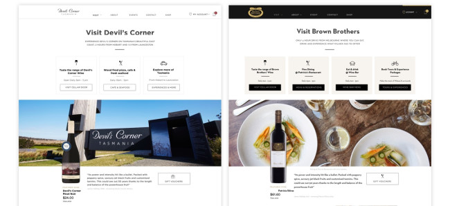 Modules created by Emote Digital mean there is consistency across the wine group's sites.