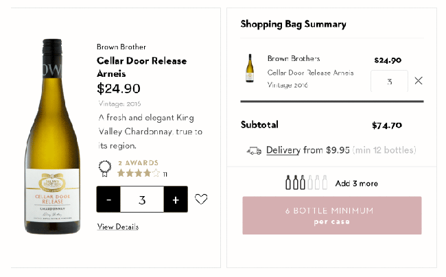 GIF showing product page and add-to-cart features.