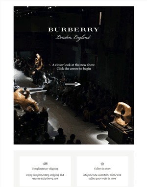 interactive burberry email campaign