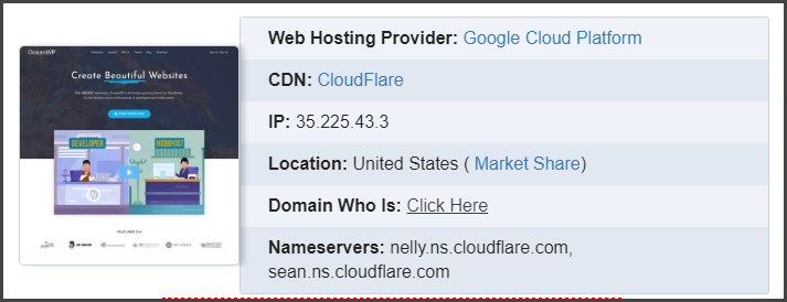 How to find website host using Domain name