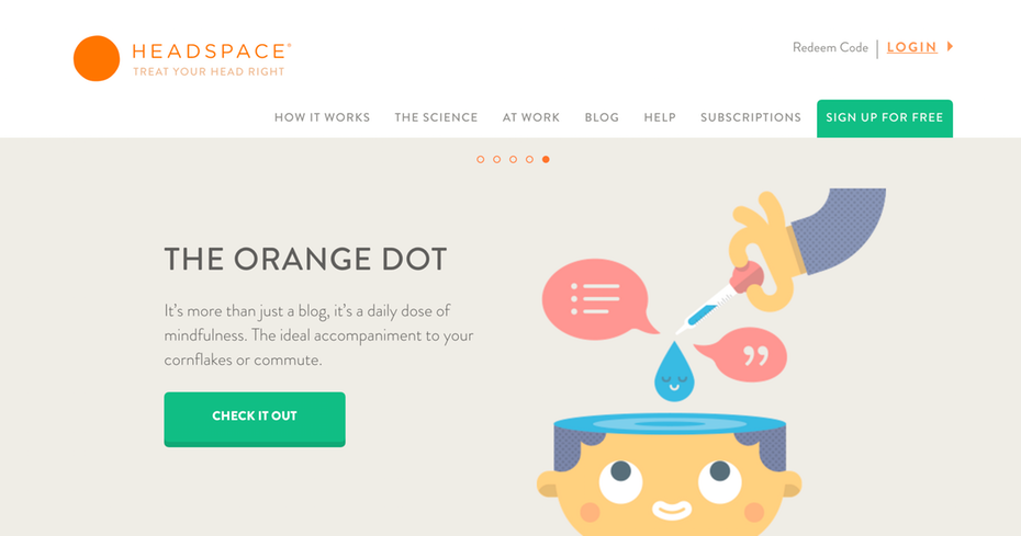 Headspace homepage