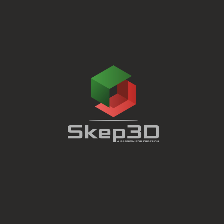 red and green 3D box with a shadow logo