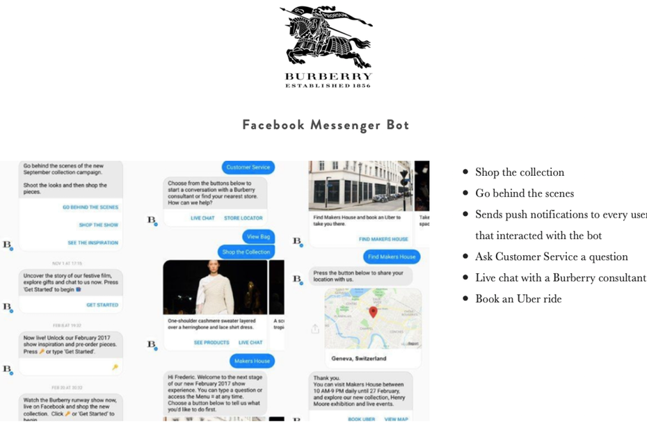 Burberry chat bot