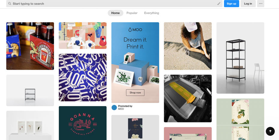 Designspiration homepage