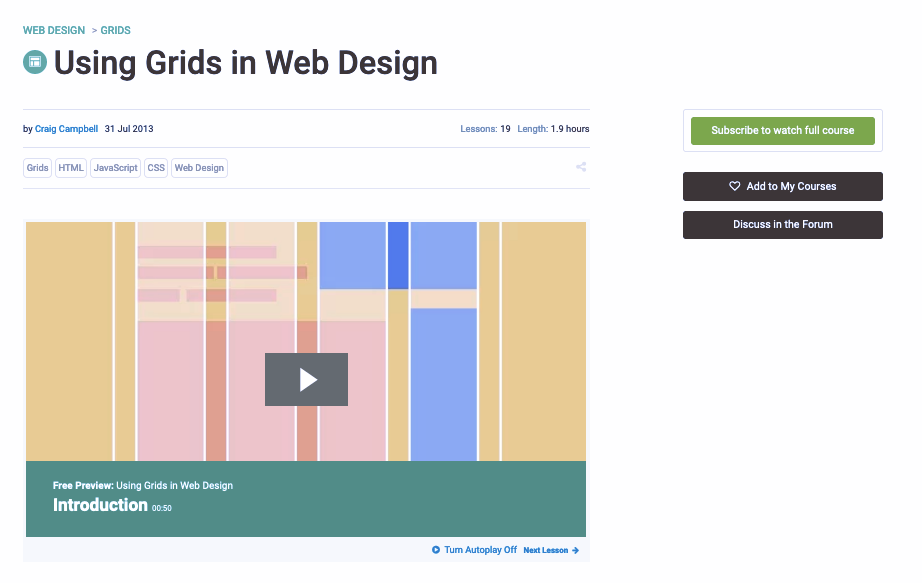 Screenshot of Envato Tuts+ web design tutorials