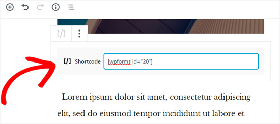 Add shortcode to Gutenberg Editor 