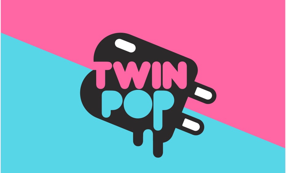 pink and blue popsicle logo