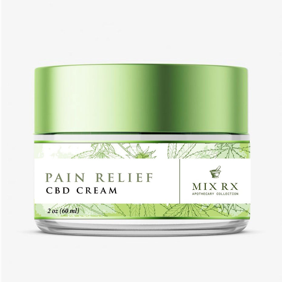 green cbd pain relief cream packaging