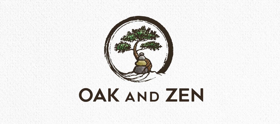 bonsai logo with stones