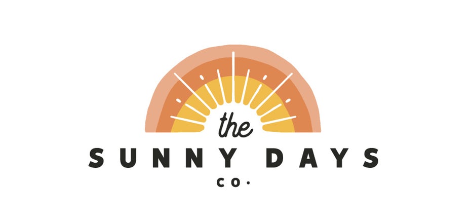 Beach-themed logo design showing a sunset