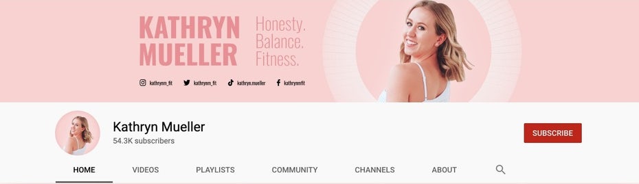 A pink social media cover image and profile picture design for a fitness brand