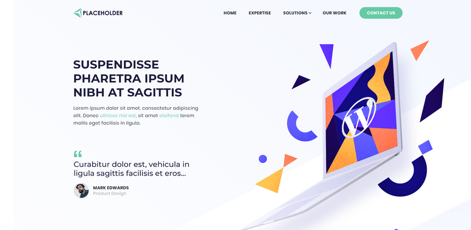 Web page design with geometric colors