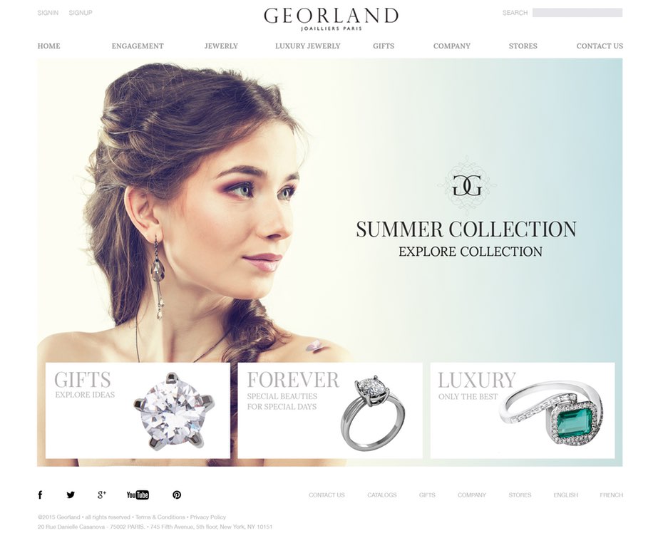 Jewelry designer website