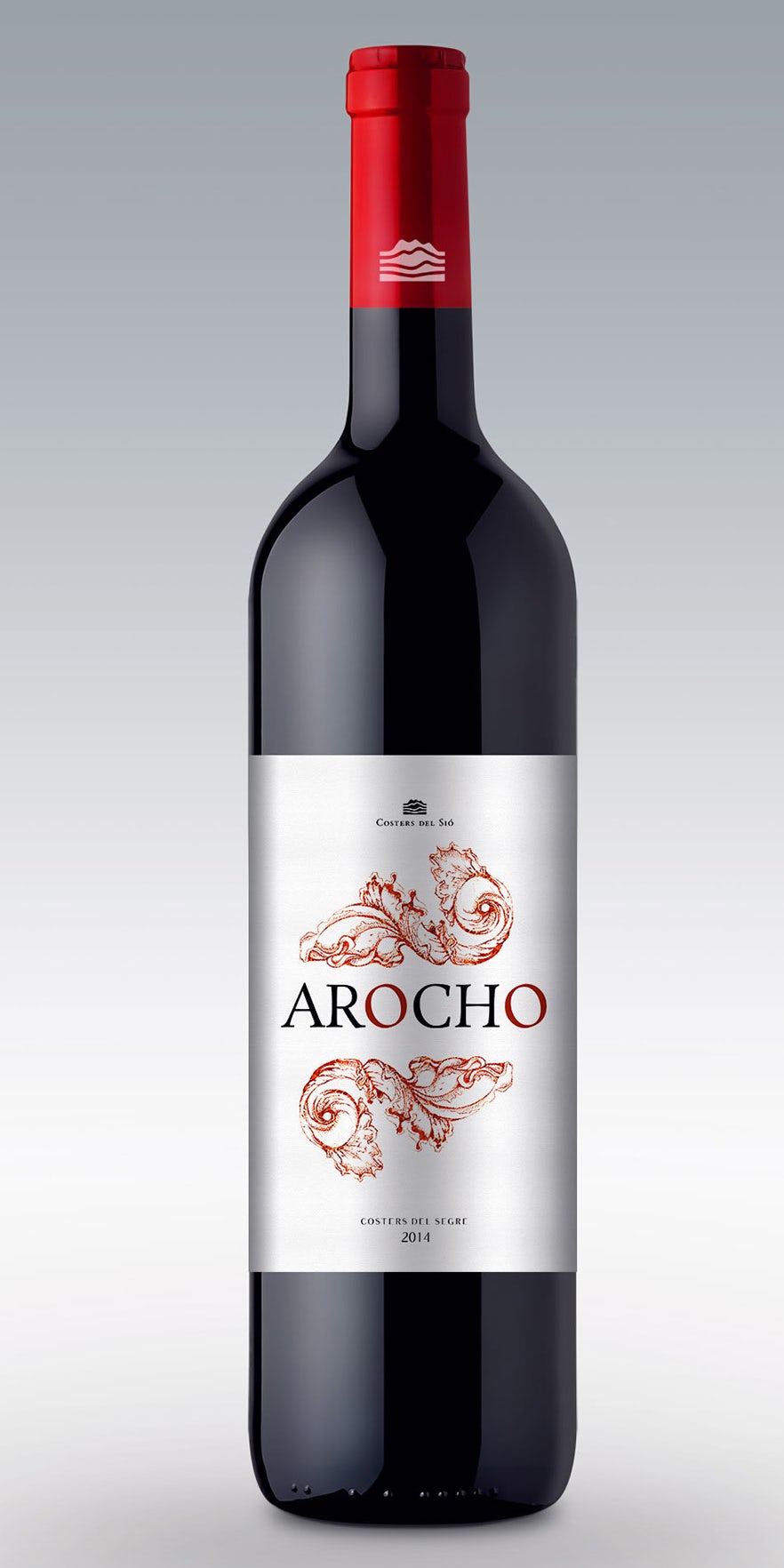 Bold and red traditional wine label