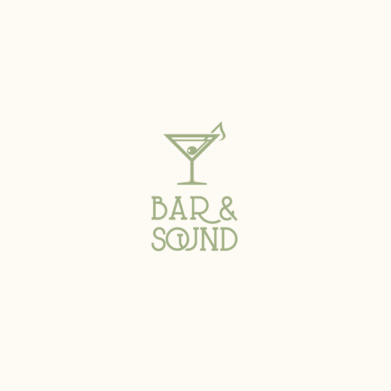 bar logo with illustration of martini glass