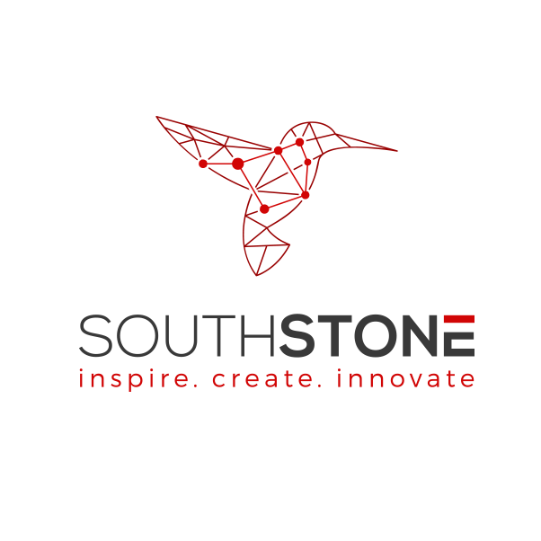 geometric line image of a hummingbird with the text “southstone”