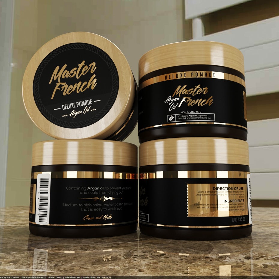 Master French pomade packaging