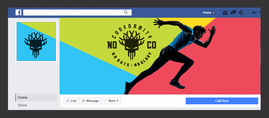 A colorful social media cover image and profile picture design for a fitness brand