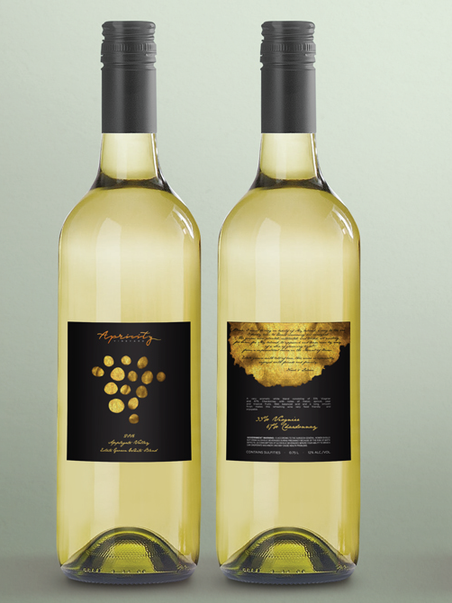 Modern white wine label