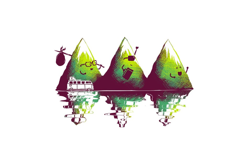 Travelling mountain illustration