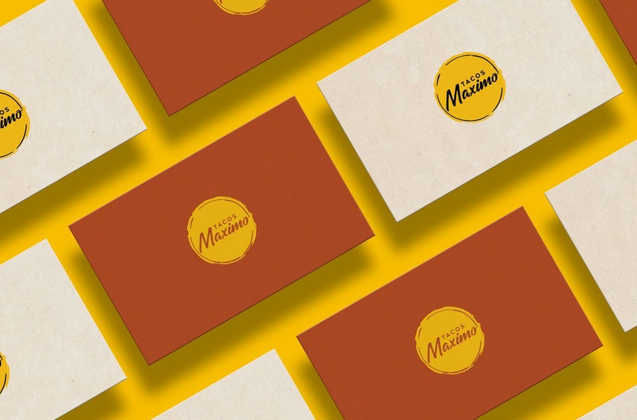 business card with simple classic restaurant logo 