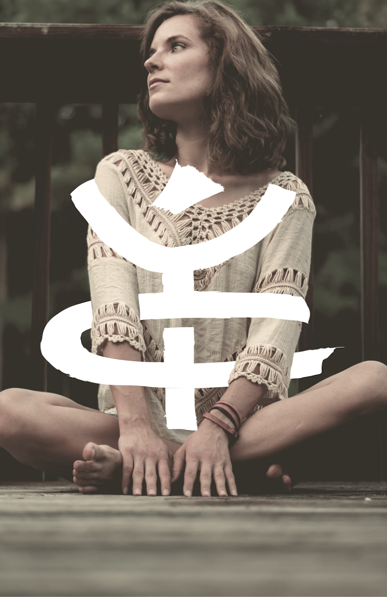 Yoga logo design incorporated into a photo