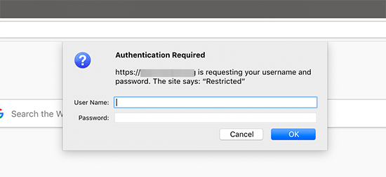 Password protected website