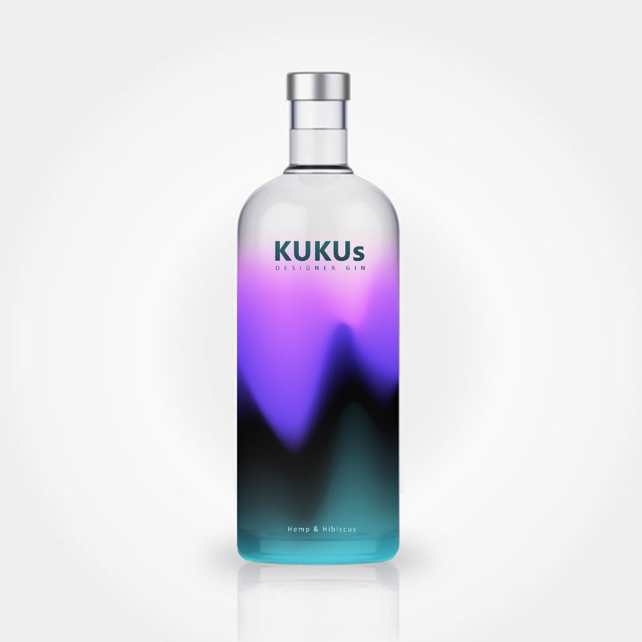 Packaging design trends 2020 example: colorful blurry bottle design