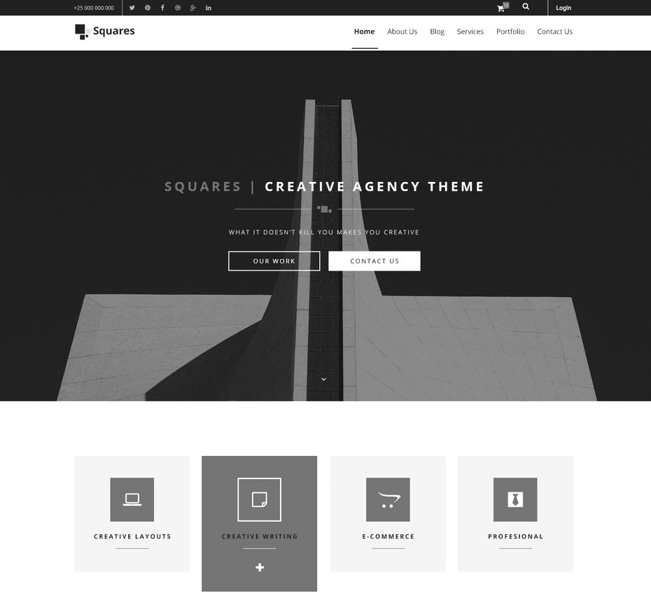 simple black and white web design