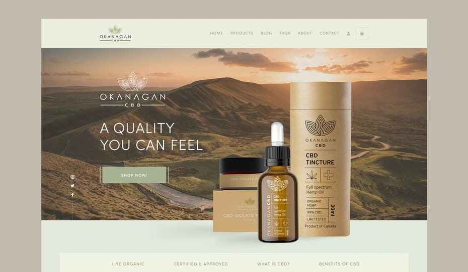 elegant and natural cbd web design