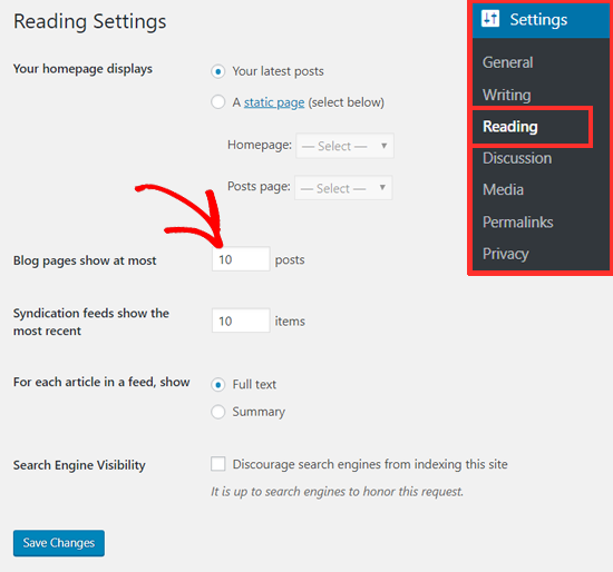Change Number of Posts on Your Blog Page in WordPress