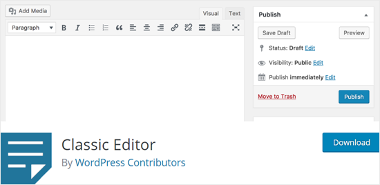 Classic Editor WordPress plugin