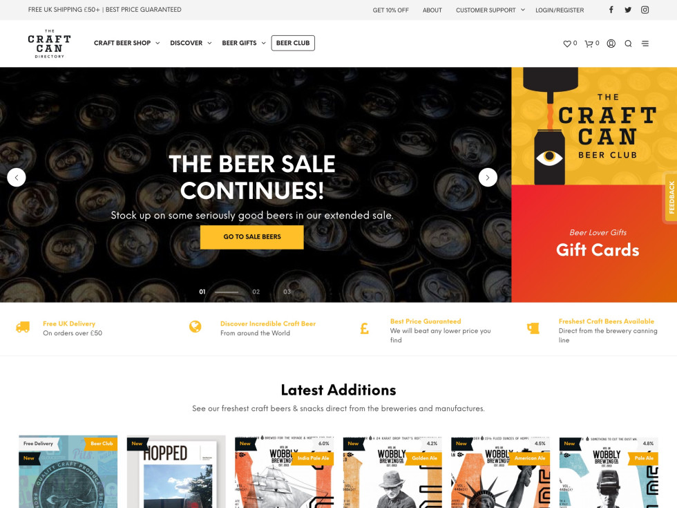 With a dizzying variety of specialty beers and special-occasion gift sets available, the Craft Can Directory truly taps into the capabilities of online commerce