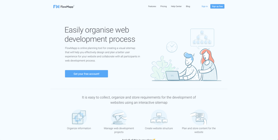 An image of flowmapp.com's illustrated header