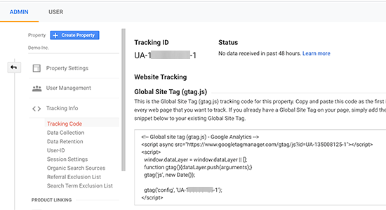 Your Google Analytics tracking code