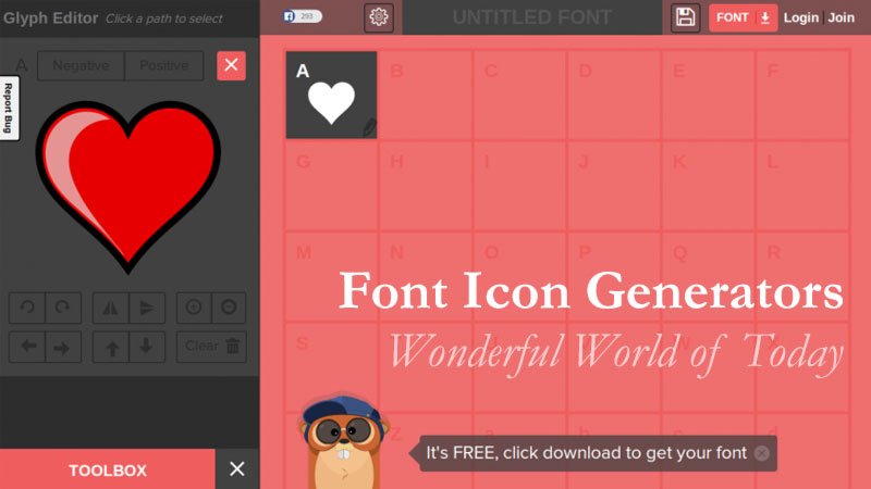Glyphter.com Font Icon Generator Online Service