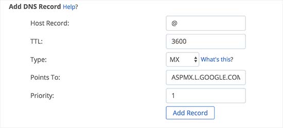 Adding MX records in Bluehost